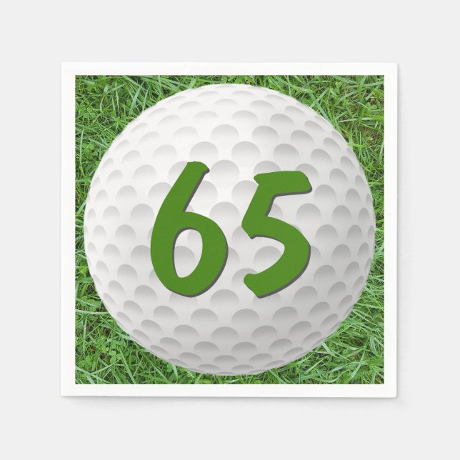 Golf Ball 65. Geburtstag Napkins Serviette (Vorderseite)