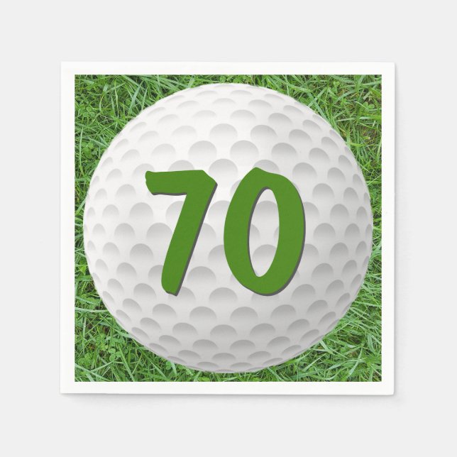 Golf Ball 70. Geburtstag Napkins Serviette (Vorderseite)