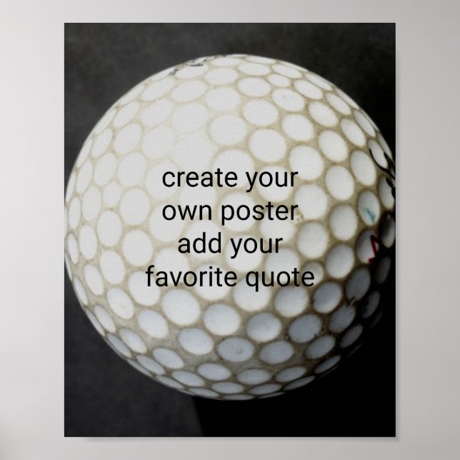 golf ball add your own quote custom wall art poster (Vorne)