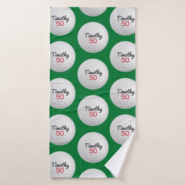 Golf Ball Anniversaire - 50e ou autre année (Serviette de bain)