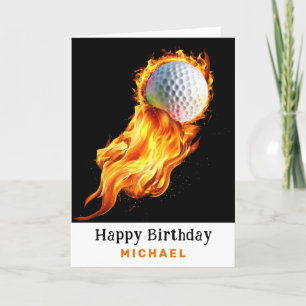 *~* Golf Ball AP94 Feuer Flammen Geburtskarte Dankeskarte