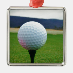Golf Ball auf dem Golfplatz Silbernes Ornament