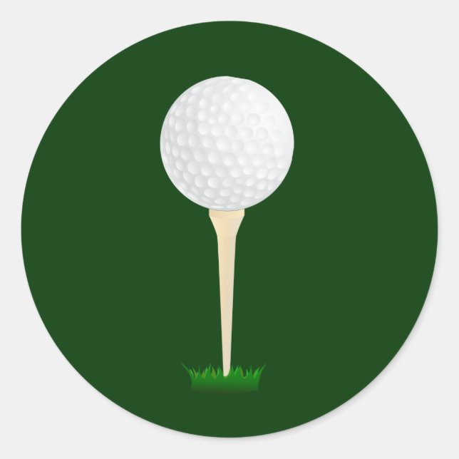 Golf Ball auf einem T-Shirt Runder Aufkleber (Vorderseite)