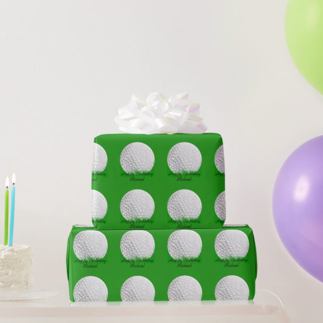 Golf Ball auf Gras Geschenkpapier (Partygeschenke)
