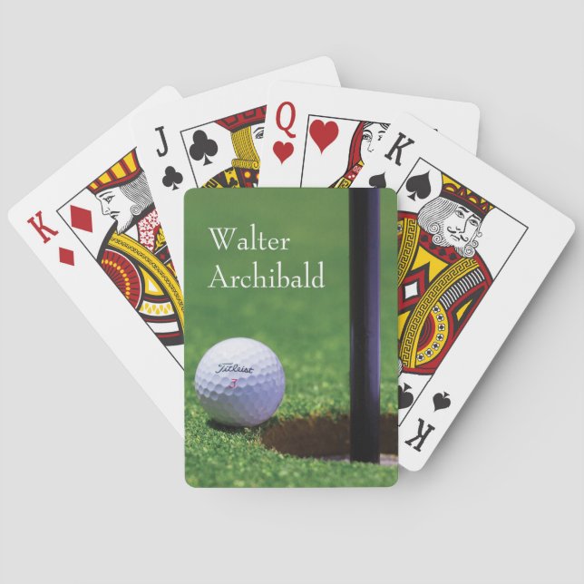 Golf Ball beinahe in einem Loch-in-One Persönlich  Spielkarten (Rückseite)