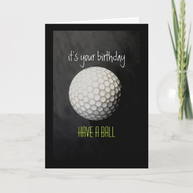 golf ball birthday card for golfer karte (Vorderseite)