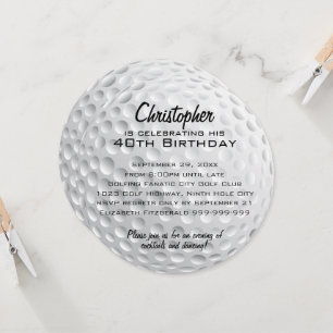 Golf Ball Birthday Party Einladung