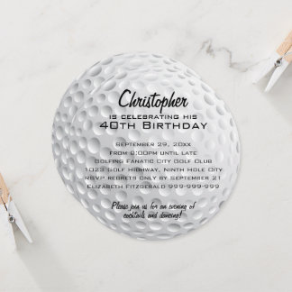 Golf Ball Birthday Party Einladung