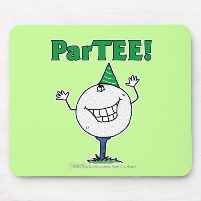 Golf Ball Charakter ParTEE! Mousepad (Vorne)