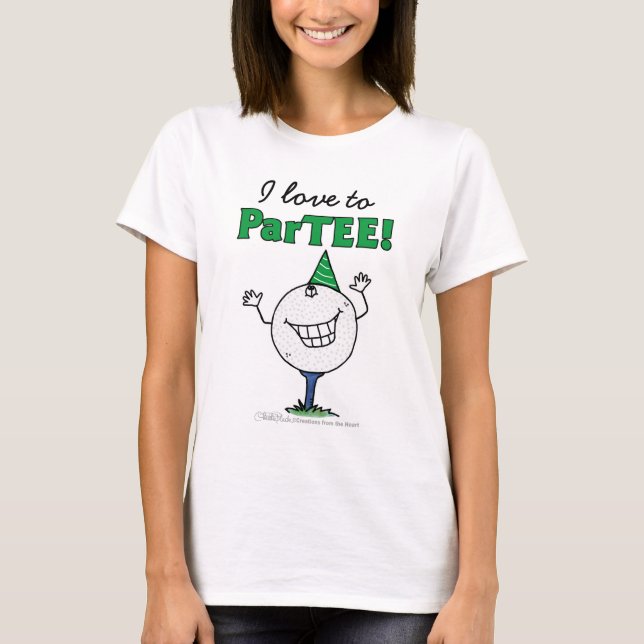 Golf Ball Charakter ParTEE! T-Shirt (Vorderseite)