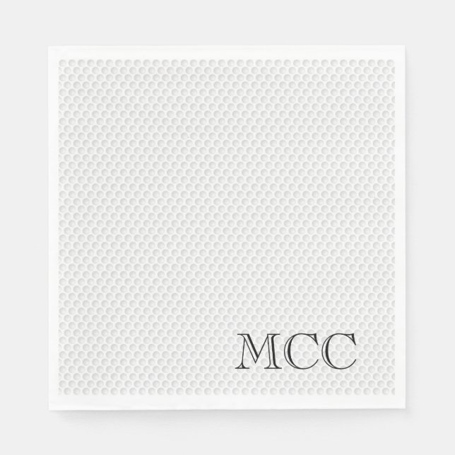 Golf Ball Country Club Initials Golfspiel Chic Serviette (Vorderseite)