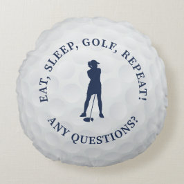 Golf Ball Custom Lady Golfer Silhouette Niedlich B Rundes Kissen