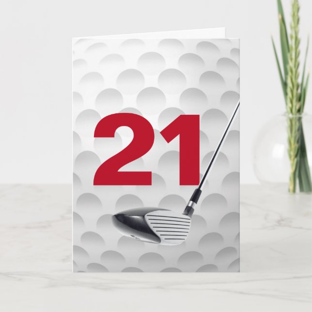 Golf Ball Design 21. Geburtstag Karte (Vorderseite)