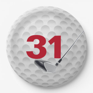 Golf Ball Design 31. Geburtstag Pappteller