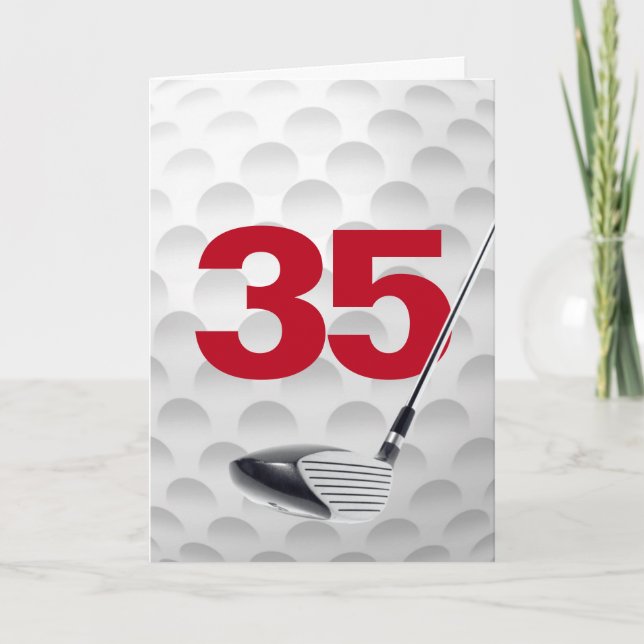 Golf Ball Design 35. Geburtstag Karte (Vorderseite)