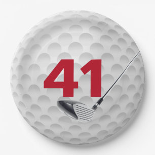 Golf Ball Design 41. Geburtstag Pappteller