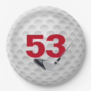 Golf Ball Design 53. Geburtstag Pappteller