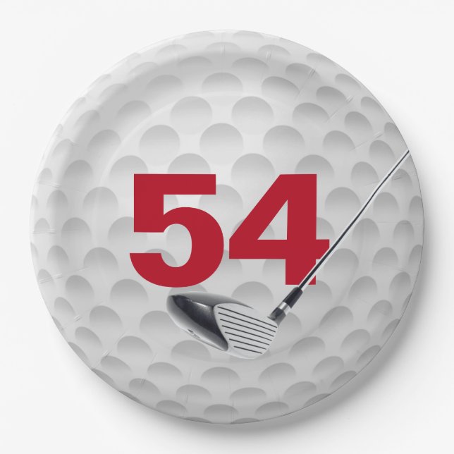 Golf Ball Design 54. Geburtstag Pappteller (Vorderseite)