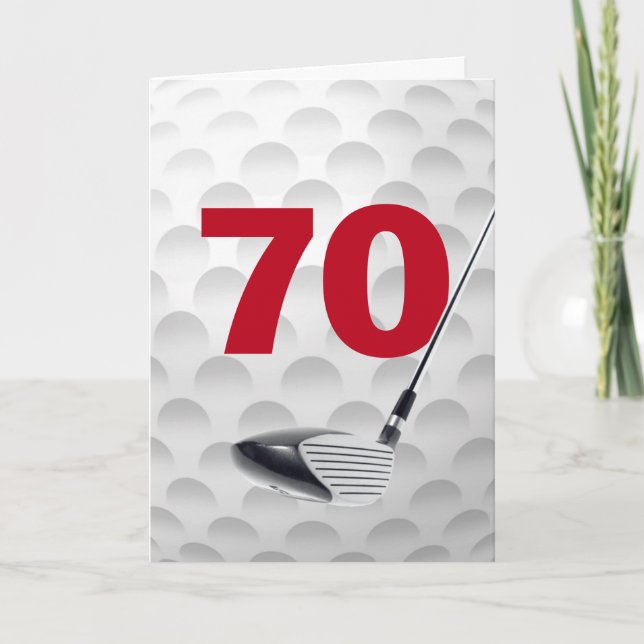 Golf Ball Design 70. Geburtstag Karte (Vorderseite)
