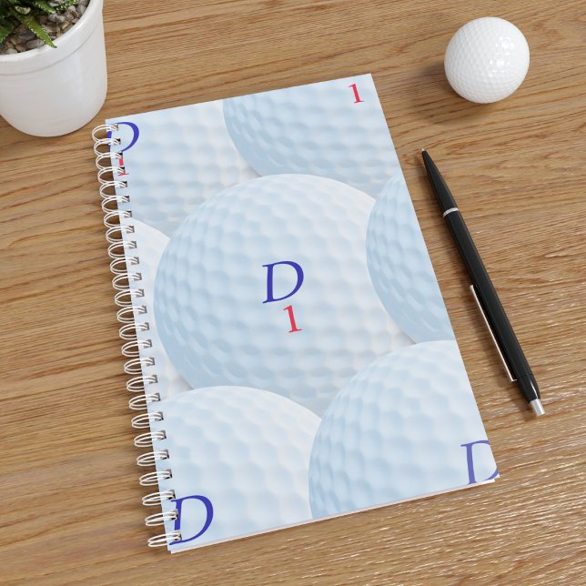 Golf Ball Design Golfer's Weekly Planer (Love golf and planners? Just add your initial and golf ball number. Makes a great gift for golfers)