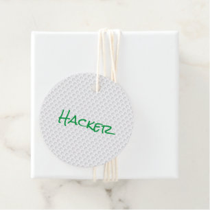 Golf Ball Dimples HACKER Golfing Funny Gift Wrap Geschenkanhänger
