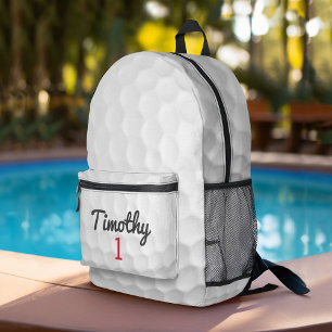 Golf Ball Dimples mit schwarzem Namen Bedruckter Rucksack