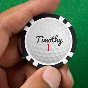 Golf Ball Dimples mit schwarzem Namen Pokerchips