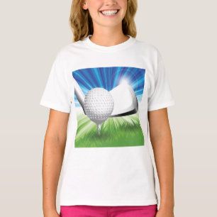 Golf Ball et Tee Girls T-Shirt
