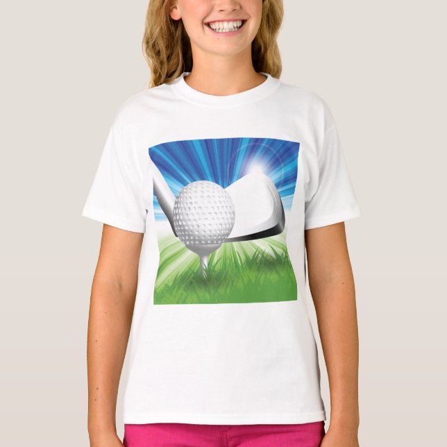 Golf Ball et Tee Girls T-Shirt (Devant)