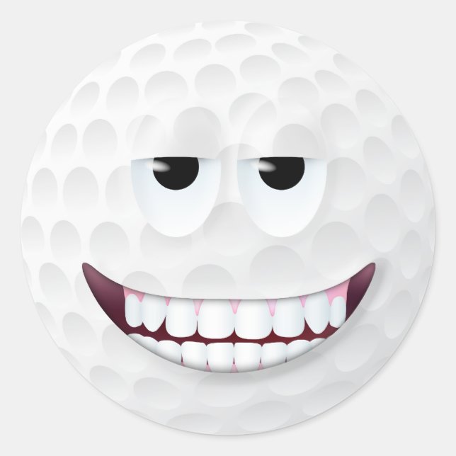 Golf Ball Face 2 Runder Aufkleber (Vorderseite)