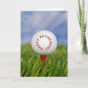 Golf-Ball für Rentner auf rotem T-Shirt Karte
