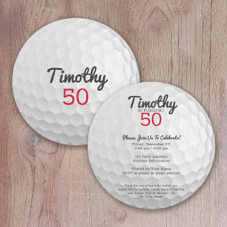 Golf Ball Geburtstagsparty - 50. oder anderes Jahr Einladung