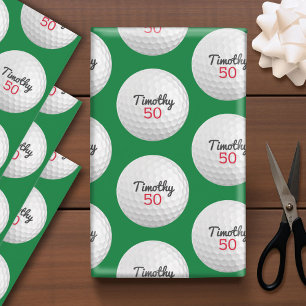 Golf Ball Geburtstagsparty - 50. oder anderes Jahr Geschenkpapier Set