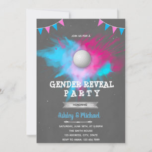 Golf Ball Gender - Party Einladung