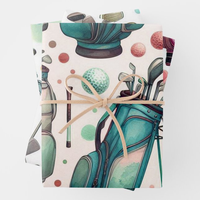 Golf Ball Geschenkpapier Set (Beispiel)