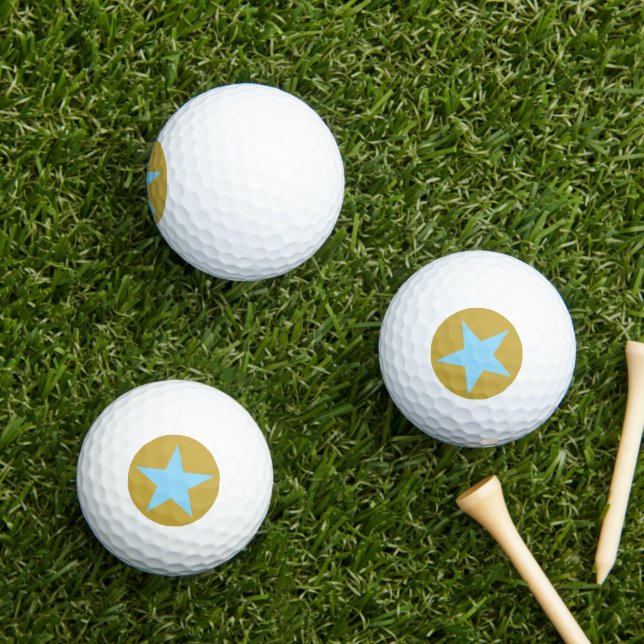 Golf Ball Gold mit BlueStar (Insitu Gras)