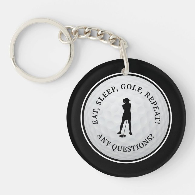 Golf Ball Golfeur Moderne Monogramme Cute Sport No (Devant)