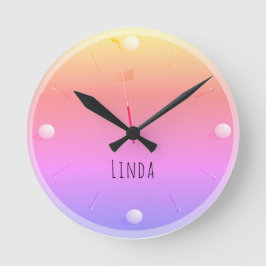 Golf Ball Green Neon Pink Athletic Personalisiert Runde Wanduhr