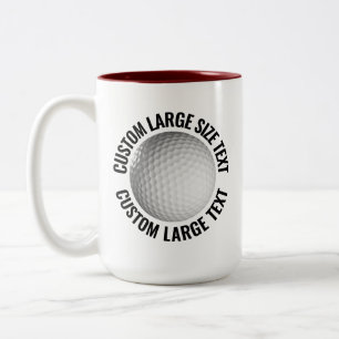 Golf Ball & Große Schrift MAROON 15oz Custom Zweifarbige Tasse