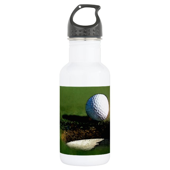 Golf Ball & Hole Edelstahlflasche (Vorderseite)
