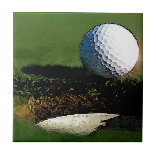 Golf Ball & Hole Fliese (Vorderseite)