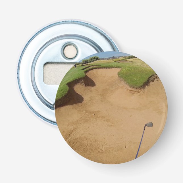 Golf Ball im Bunker, Magnetic Flasche Opener. Flaschenöffner (Vorderseite)