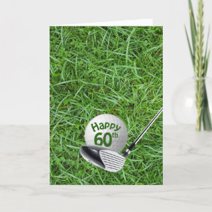 Golf Ball In Grass Carte d'anniversaire 60e