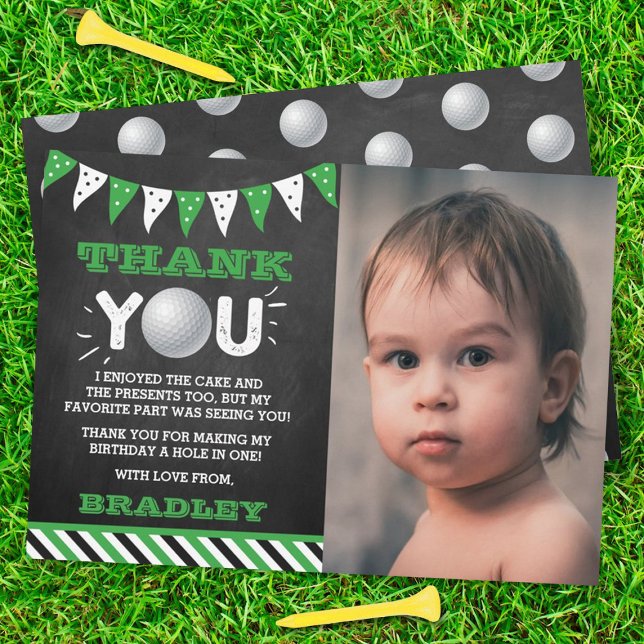 Golf Ball in jedem Alter Geburtstag Foto Dankeskarte (Von Creator hochgeladen)