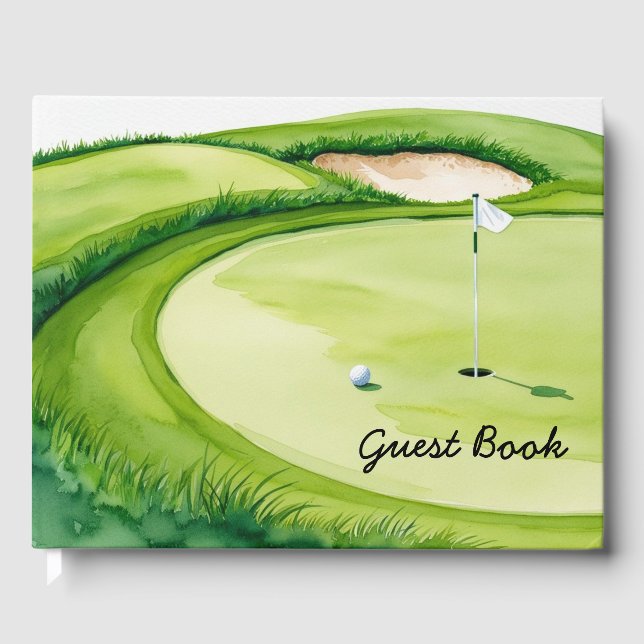 Golf Ball ist auf Grün Gästebuch (Vorderseite)