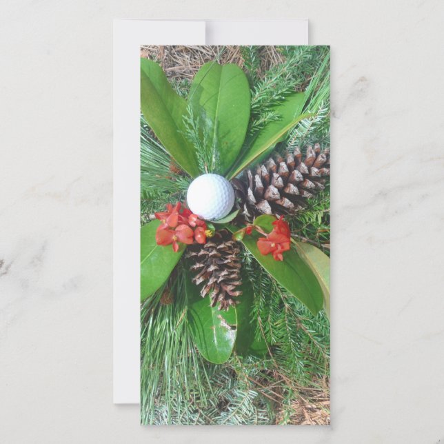 Golf Ball Kiefernzapfen und Evergreens Weihnachten (Vorderseite)