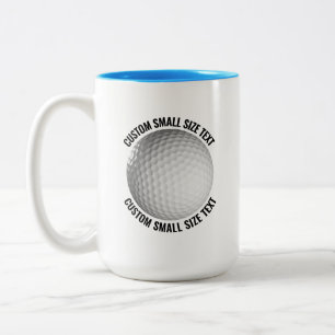 Golf Ball & Kleiner Text HELLBLAU 425g Custom Zweifarbige Tasse