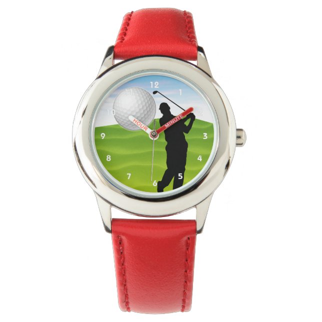 Golf Ball kommt bei Ihnen Armbanduhr (Vorderseite)