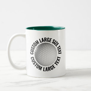 Golf Ball & Large Text HUNTER GRÜN 325ml Custom Zweifarbige Tasse