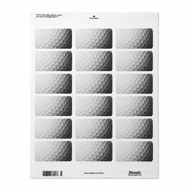 Golf Ball Look Address Labels Adressaufkleber (Vorne)